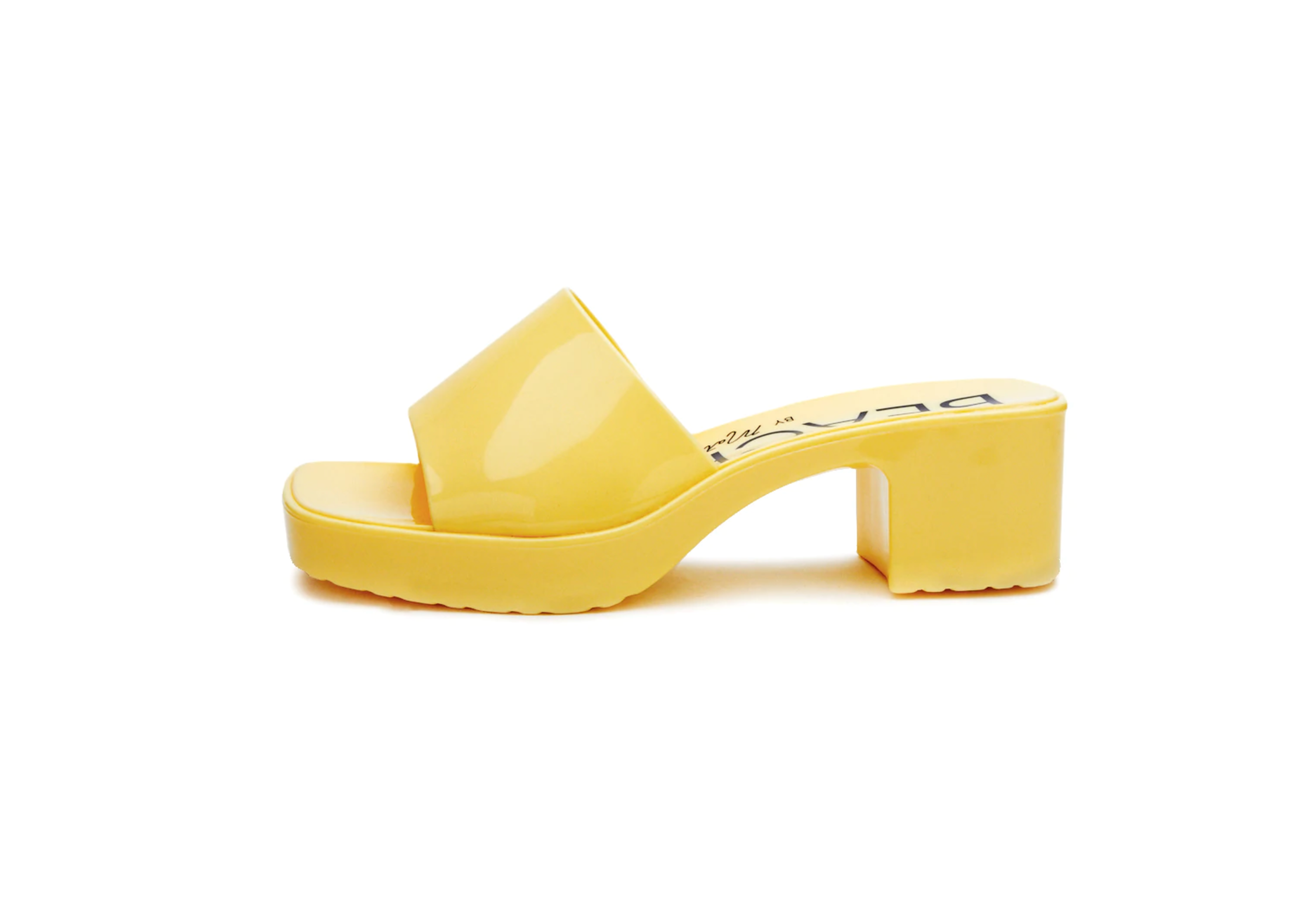 wade heeled sandal in sunshine yellow