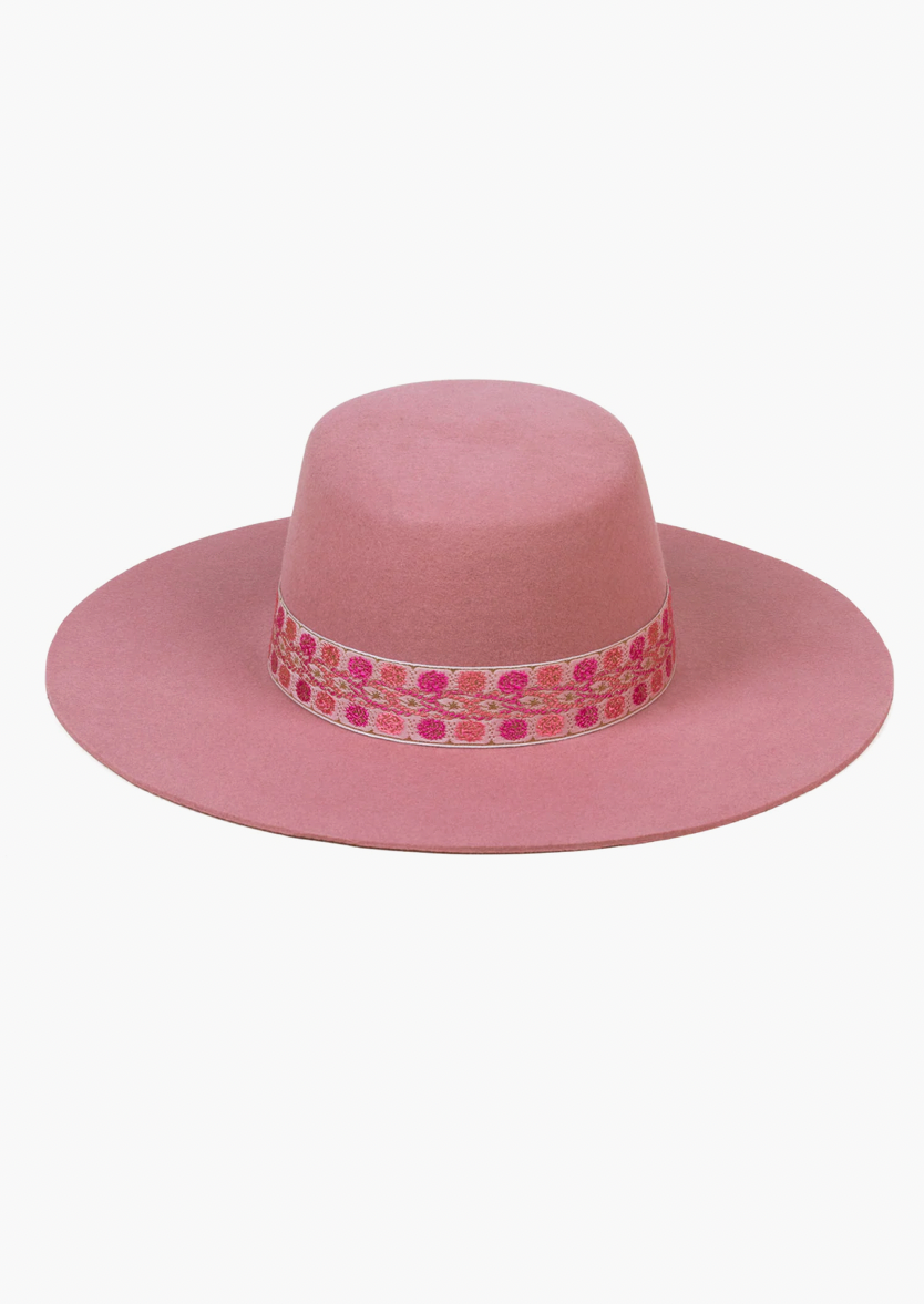 the sierra rose wide-brimmed boater hat by lack of color