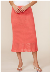 apple knit skirt in coral